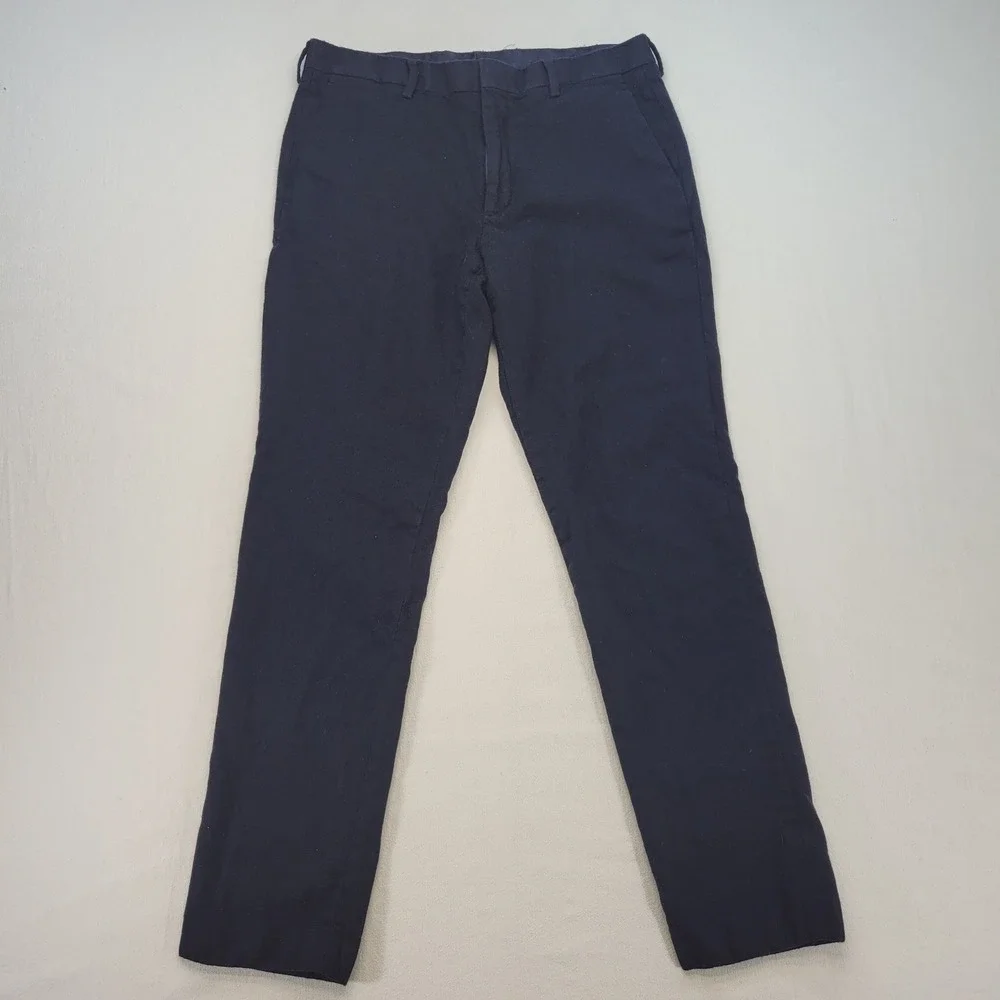 J.Crew‎ Ludlow Pants Mens 33x32 Navy Blue Slim Fit Wool Blend Chino Trousers